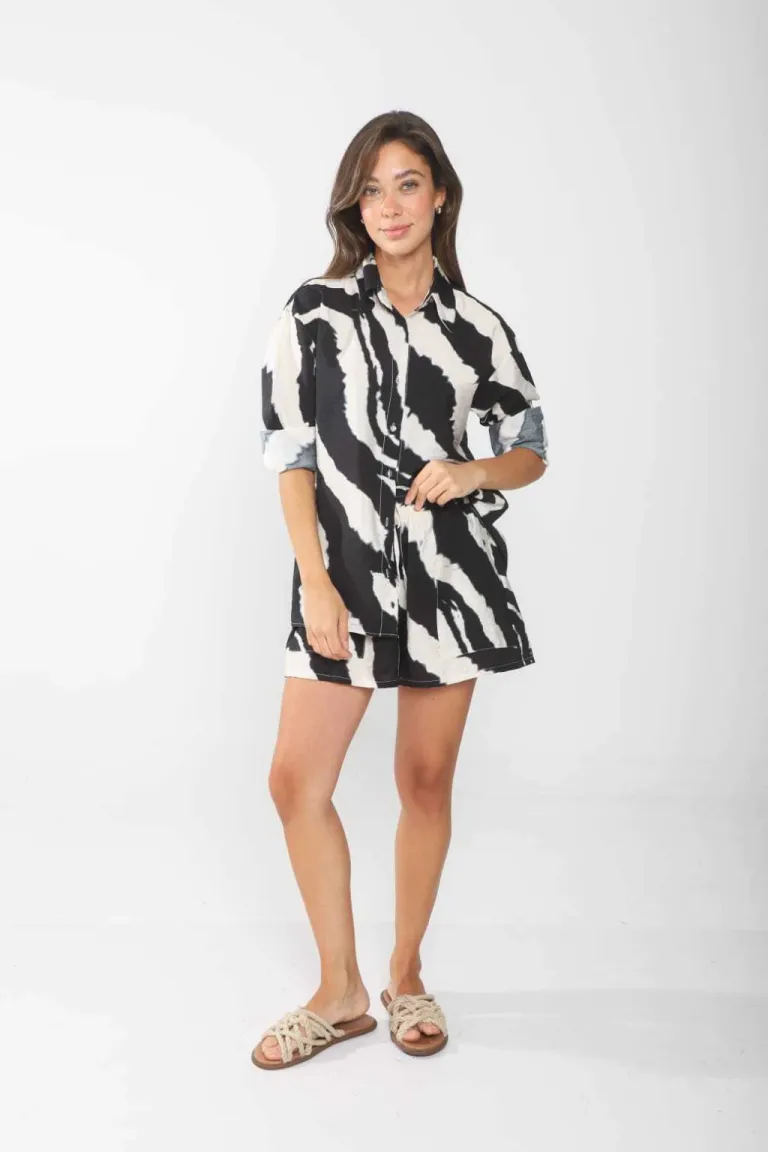 Short estampado con cintura elástica y bolsillos laterales de Belle en Shorts para argentina