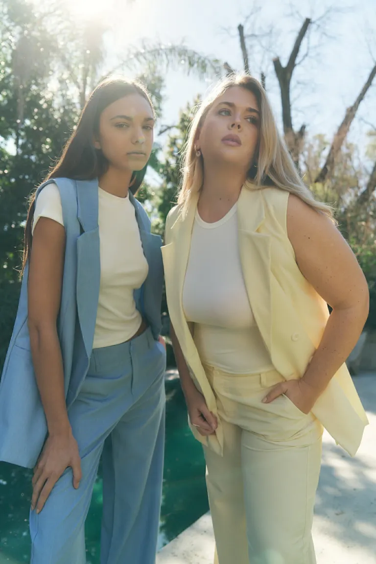 Chaleco sastre azul de rayon con doble cruce y bolsillo ribete de Lemmon en Chalecos para argentina