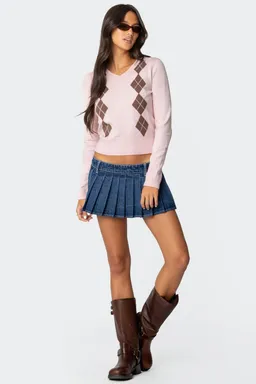 Sweater punto argyle cuello de Edikted en Buzos y Sweaters para argentina