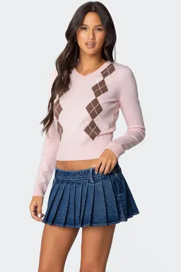 Sweater punto argyle cuello de Edikted en Buzos y Sweaters para argentina