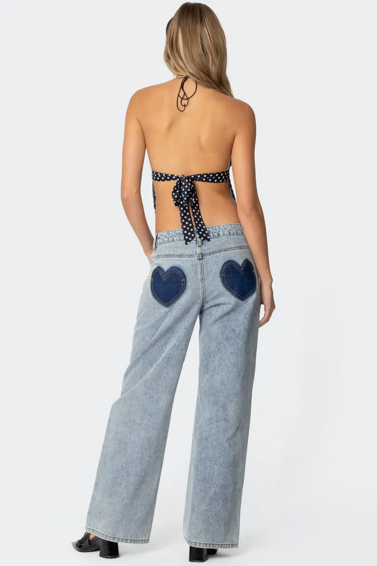 Jeans tiro bajo corazón de Edikted en Pantalones para argentina