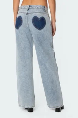 Jeans tiro bajo corazón de Edikted en Pantalones para argentina