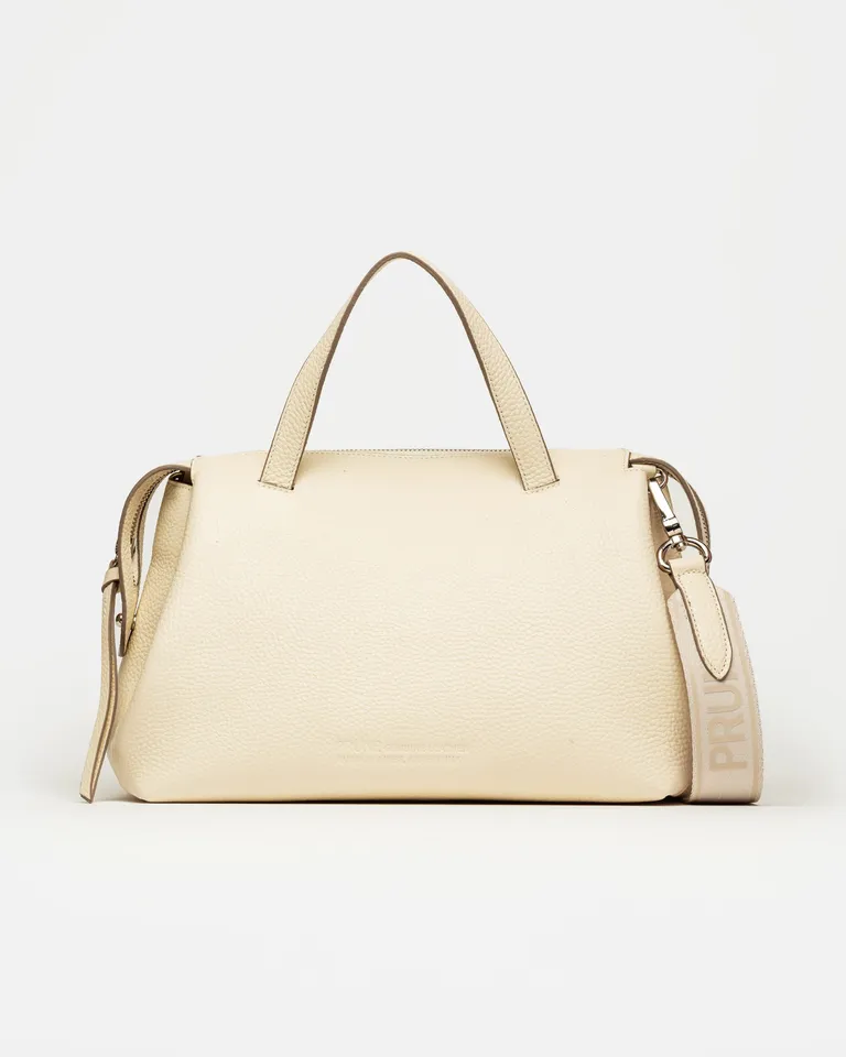 Cartera resort tipo bowling bag con asas y correa ajustable para hombro de Prüne en Bolsos y Carteras para argentina