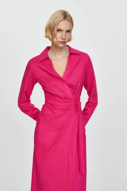Vestido camisero lino lazo de Mango en Vestidos para argentina
