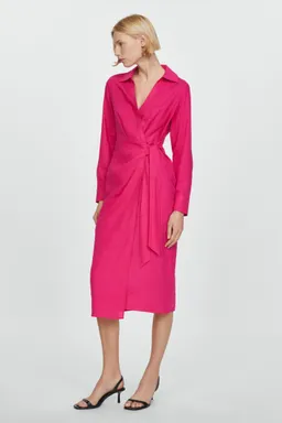 Vestido camisero lino lazo de Mango en Vestidos para argentina