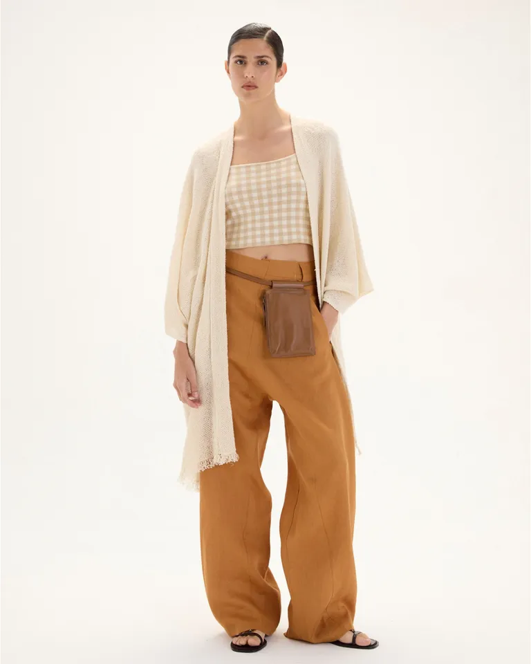 Kimono de algodón con diseño artesanal y flecos de Blue Sheep en Kimonos para argentina