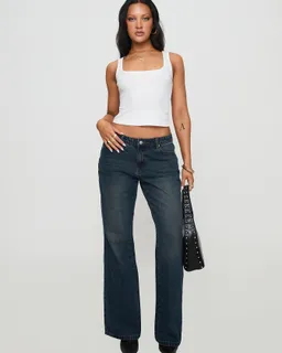 Musculosa acanalada cuello recto baseline de Princess Polly en Tops para argentina