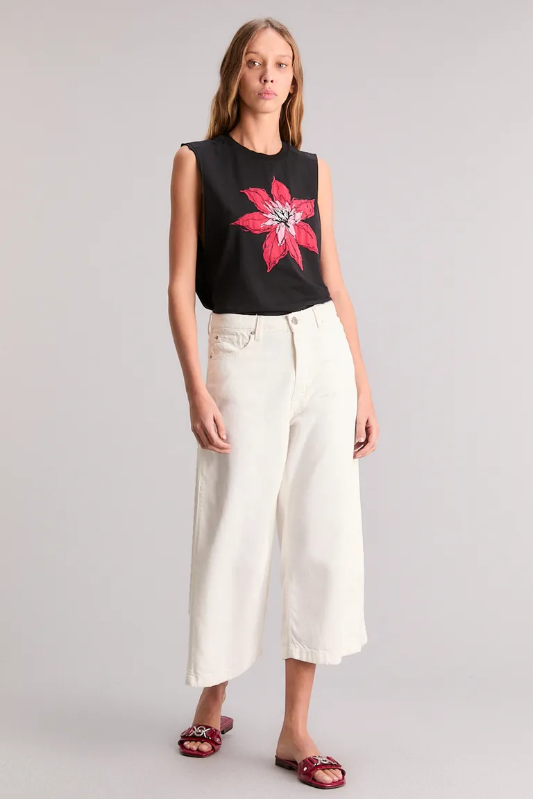 Musculosa de algodón con estampa de flor roja de Kosiuko en Remeras para argentina