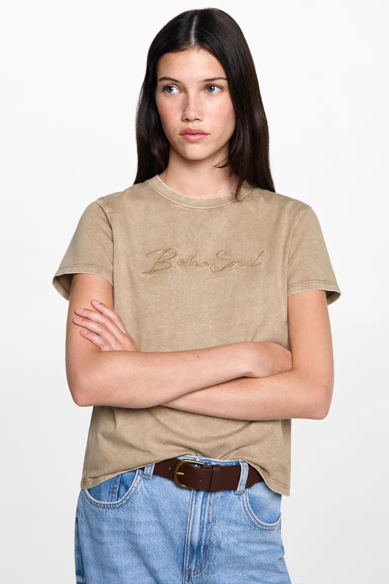 Remera algodón efecto lavado de Mango Teen en Remeras para argentina
