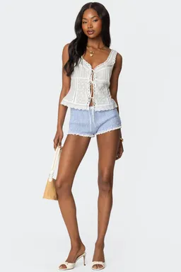 Short gingham fruncido antonia de Edikted en Shorts para argentina