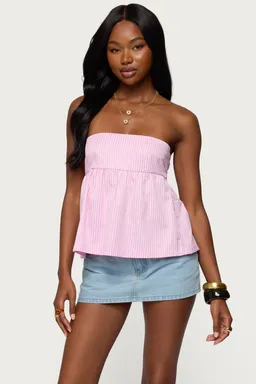 Top babydoll rayado sin breteles de Edikted en Tops para argentina