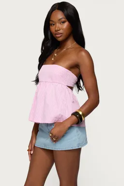 Top babydoll rayado sin breteles de Edikted en Tops para argentina