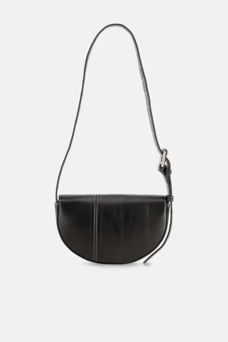 Bolso bandolera de cuero negro con detalles en arandelas, perfecto para uso diario y ocasiones casuales de Justaosadia en Bolsos y Carteras para argentina