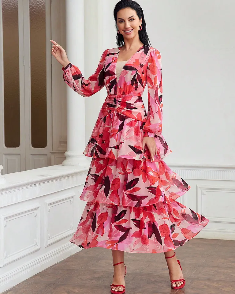 Vestido manga linterna estampado de Motf en Vestidos para argentina