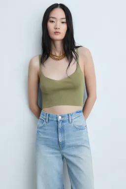 Top crop punto de Mango en Tops para argentina