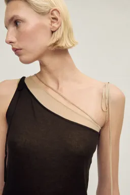 Vestido lyocell combinado punto de Mango en Vestidos para argentina