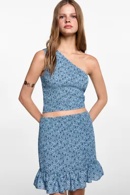 Falda estampada fruncida de Mango Teen en Faldas para argentina