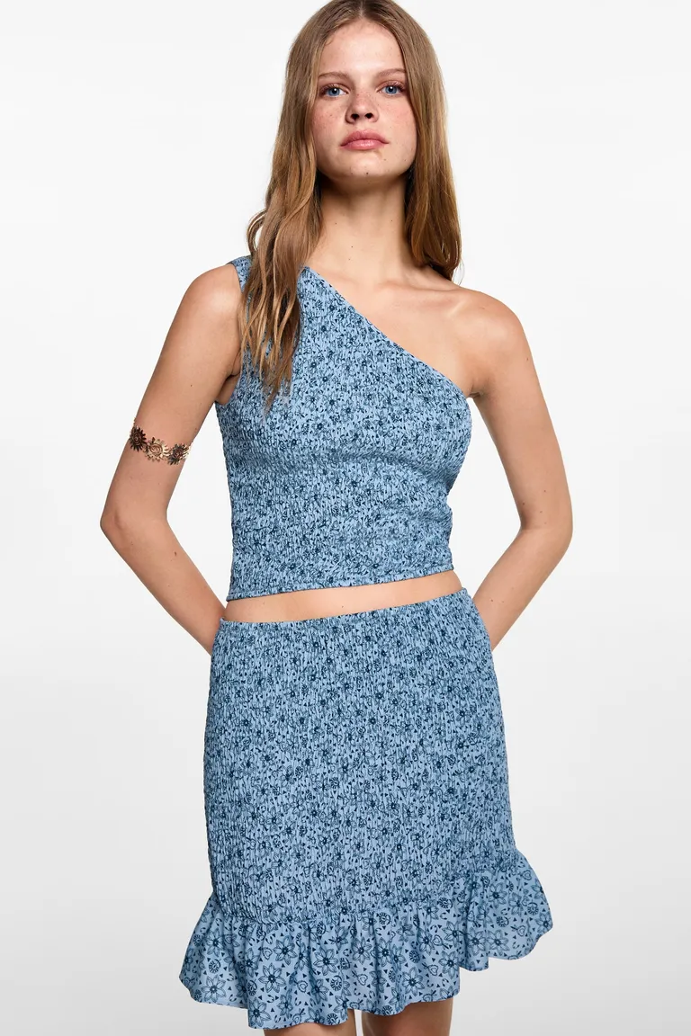 Falda estampada fruncida de Mango Teen en Faldas para argentina