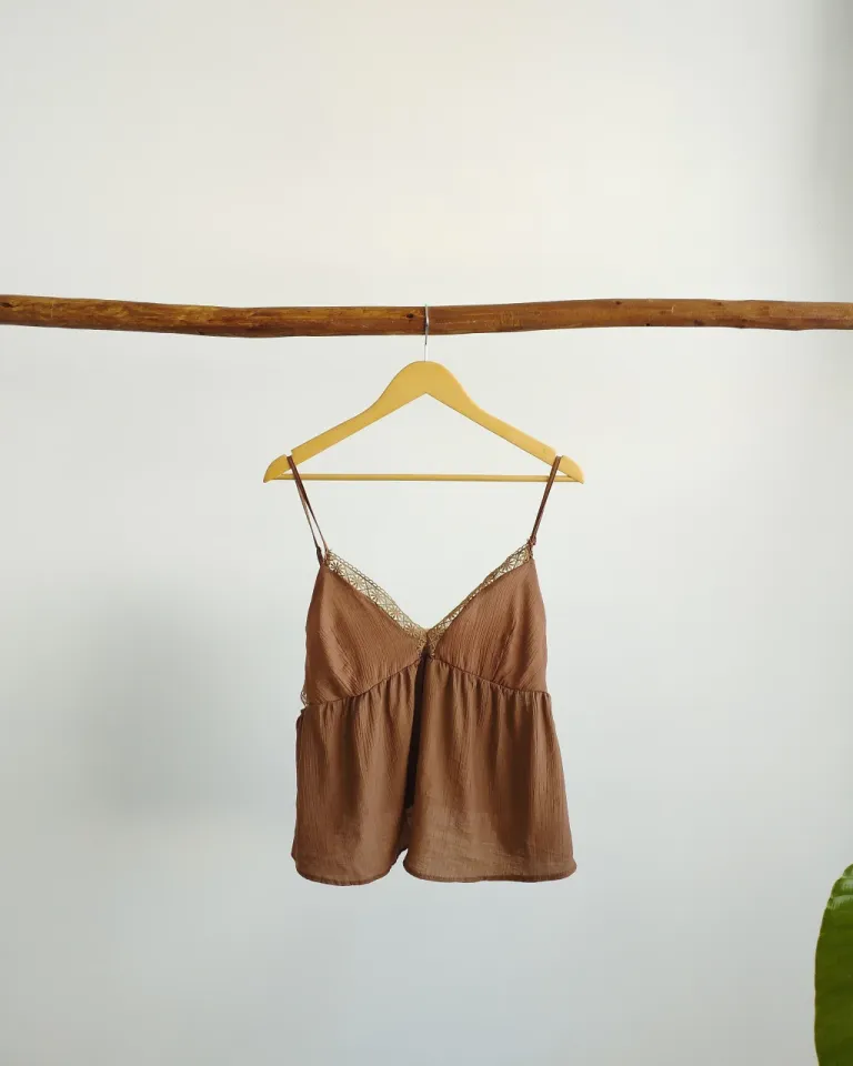 Blusa marrón holgada y versátil para mujer de Lemmon en Blusas para argentina