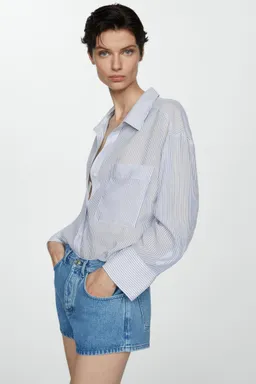 Camisa rayada con bolsillo de Mango en Camisas para argentina