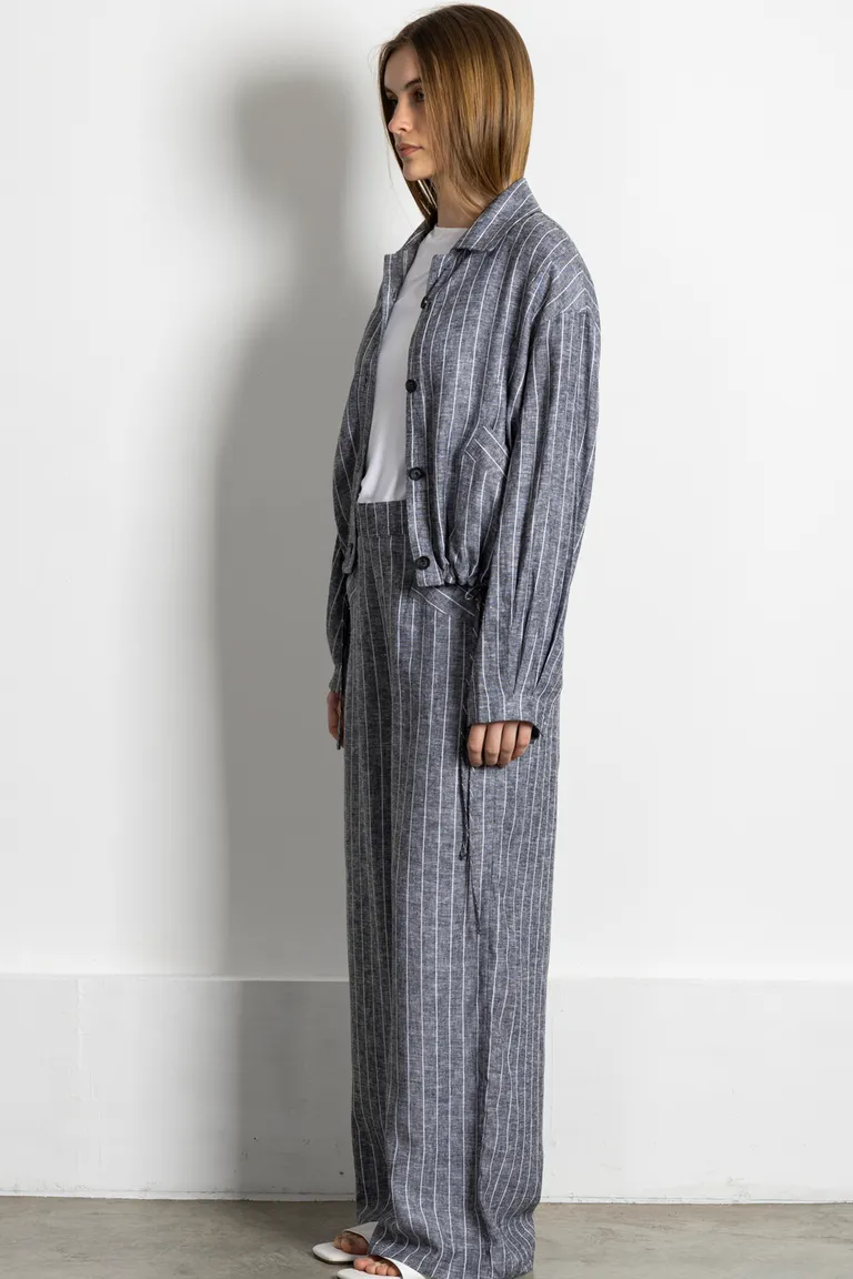 Pantalones anchos de lino con cintura elástica y bolsillos de Kill en Pantalones para argentina