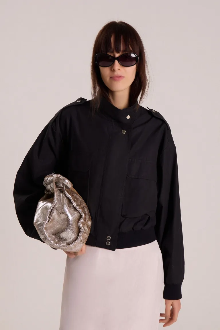 Chaqueta bomber de gabardina negra de alta calidad para mujer de Maria Cher en Chaquetas para argentina