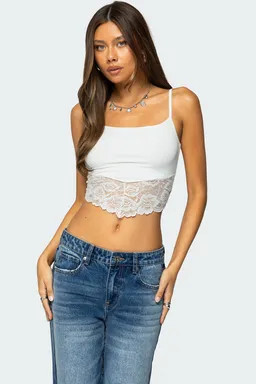 Musculosa asimétrica encaje mylah de Edikted en Tops para argentina