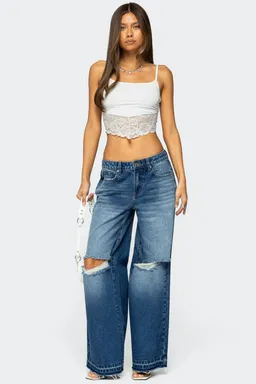 Musculosa asimétrica encaje mylah de Edikted en Tops para argentina