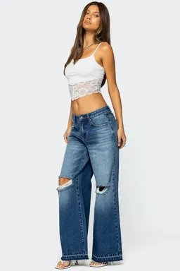 Musculosa asimétrica encaje mylah de Edikted en Tops para argentina