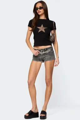Remera narla estrella leopardo de Edikted en Remeras para argentina