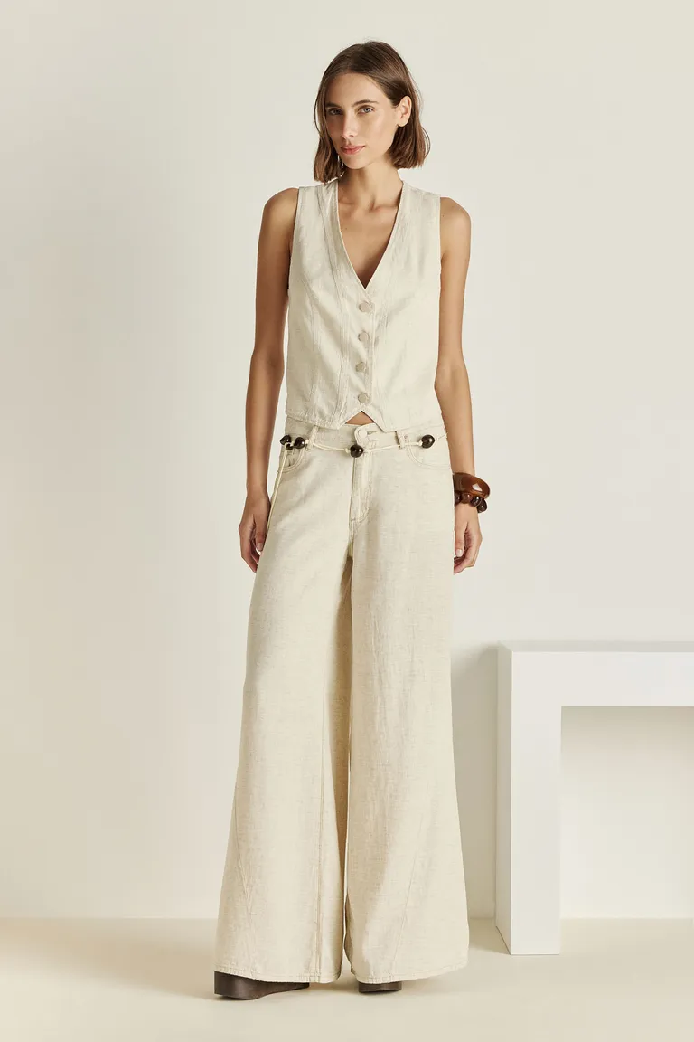 Chaleco de entalle delantero en tejido fresco y cómodo para mujer de Tucci en Chalecos para argentina