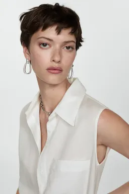Camisa lyocell sin mangas de Mango en Camisas para argentina