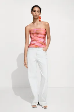 Top estampado cuadros corsetero de Mango en Tops para argentina