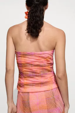 Top estampado cuadros corsetero de Mango en Tops para argentina