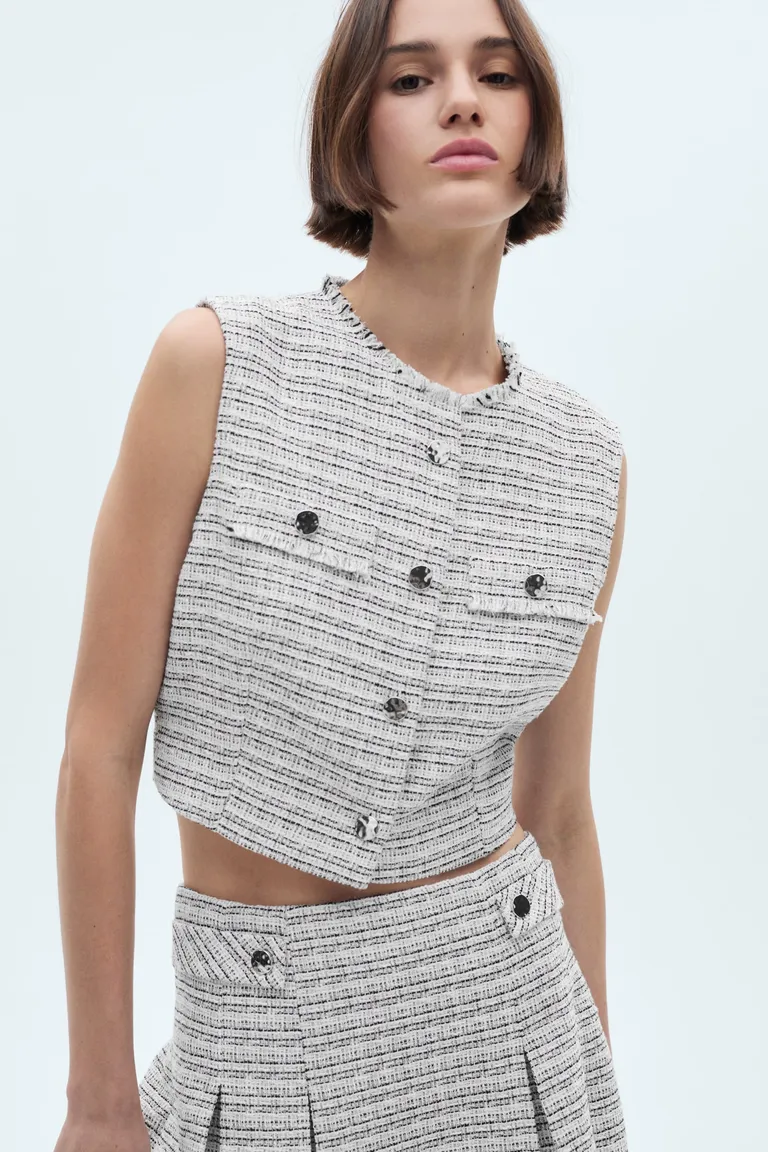 Top corto tweed de Mango en Tops para argentina