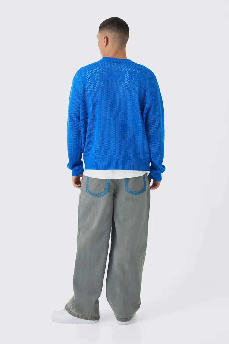 Jerséi hombre tejido calado oversize de Boohooman en Buzos y Sweaters para argentina