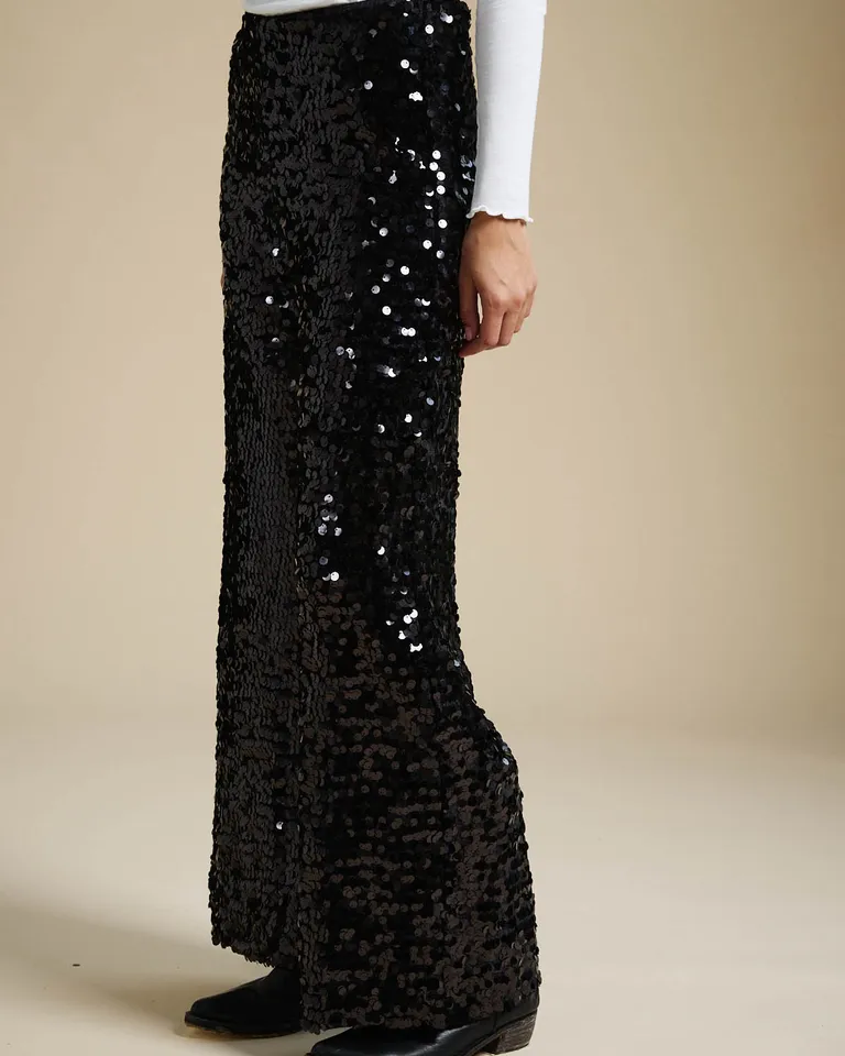 Pantalón largo de vestir con diseño de lentejuelas y cintura elástica de Wanama en Pantalones para argentina