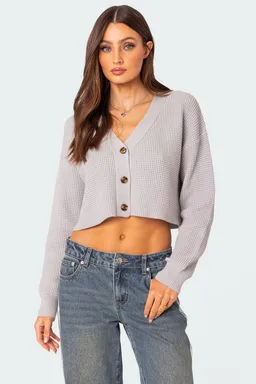 Cárdigan waffle cropped oversize de Edikted en Buzos y Sweaters para argentina