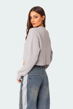 Cárdigan waffle cropped oversize de Edikted en Buzos y Sweaters para argentina