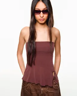 Top bandeau asimétrico crepé de Bershka en Tops para argentina