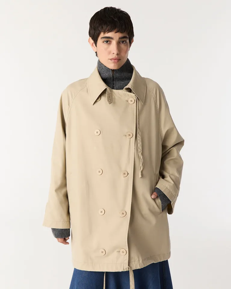 Parka cruzada de diseño holgado con mangas ranglan y bolsillos delanteros de Furzai en Chaquetas para argentina