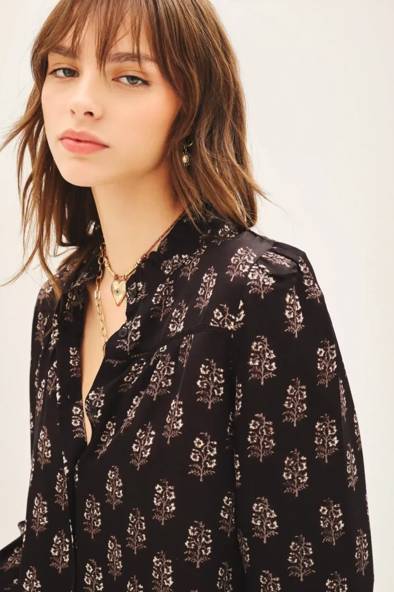 Camisa de ajuste regular con estampado floral y acabado de volantes de Rapsodia en Camisas para argentina