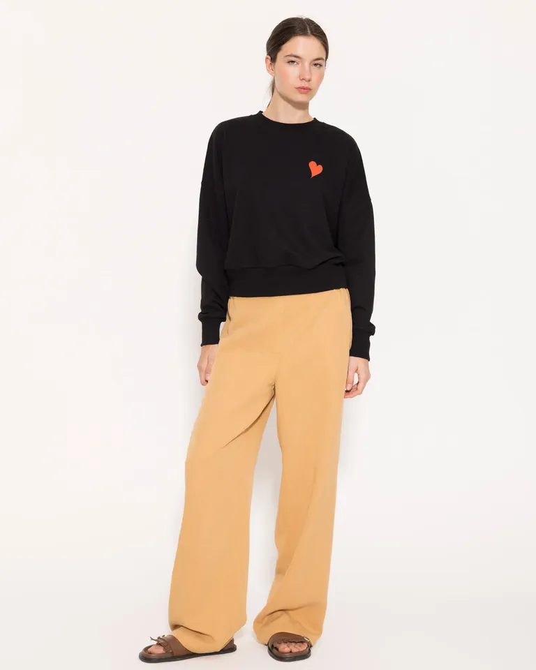 Pantalón recto de tencel y lino con cintura elástica y diseño minimalista de Jazmin Chebar en Pantalones para argentina