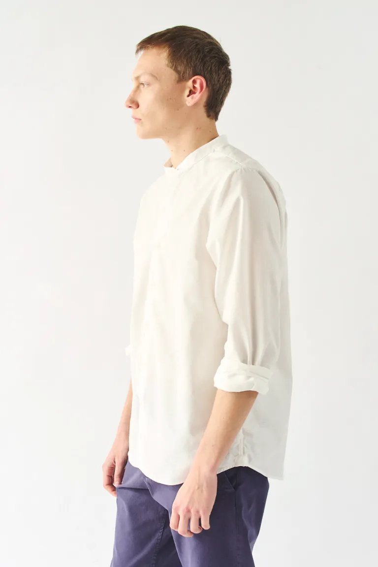 Camisa de poplin con textura de lunares a tono y cuello mao para hombre de Bensimon en Camisas para argentina