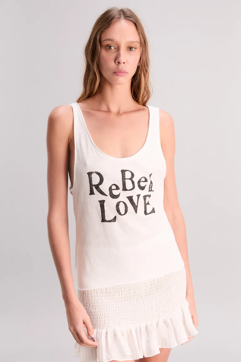 Musculosa sin mangas con diseño exclusivo 'Rebel Love' de Kosiuko en Tops para argentina