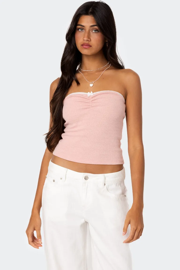 Top strapless textura waffle kacey de Edikted en Tops para argentina