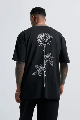 Remera estampada rosa lineal de Boohooman en Remeras y Polos para argentina