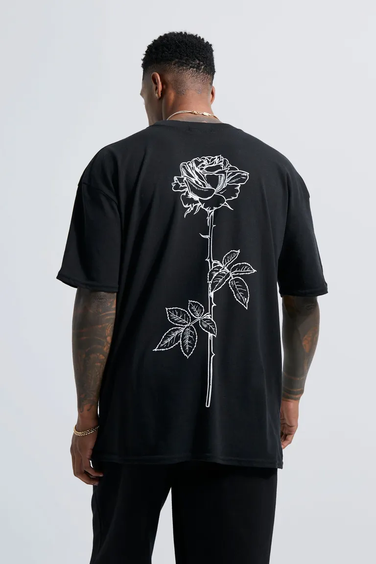Remera estampada rosa lineal de Boohooman en Remeras y Polos para argentina