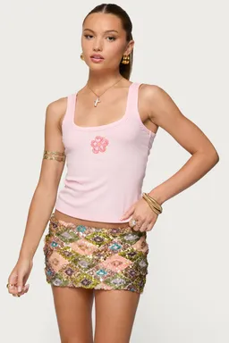 Top acanalado flores steffy de Edikted en Tops para argentina