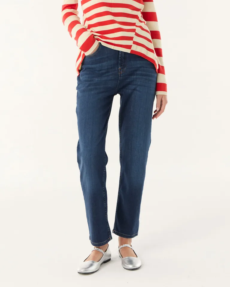 Pantalón jean de calce recto con tiro alto y largo crop de Furzai en Pantalones para argentina